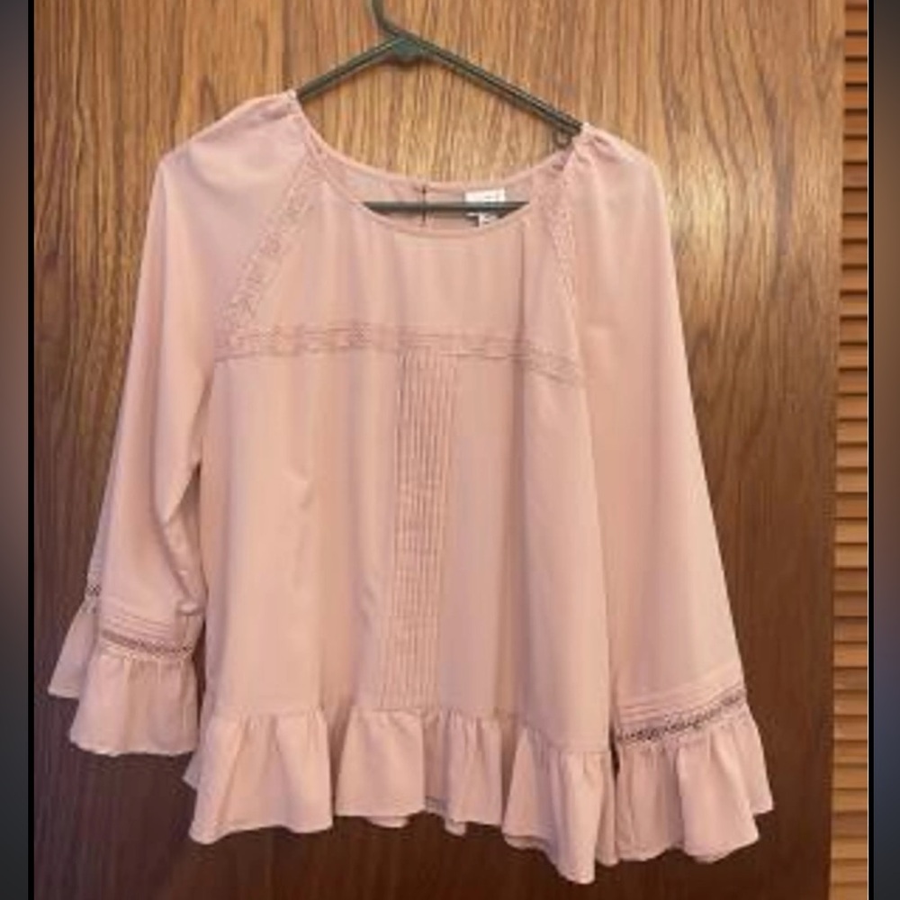 a new day Blush Ruffle Blouse
